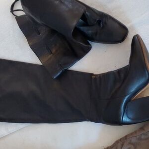 Maria Brotons Leather Over-Knee Tall Boots wide adjustable calf